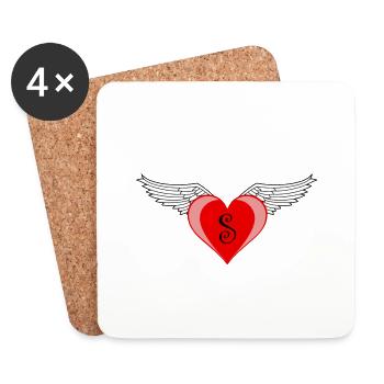Heart S - Coasters (set of 4) - white - Front
