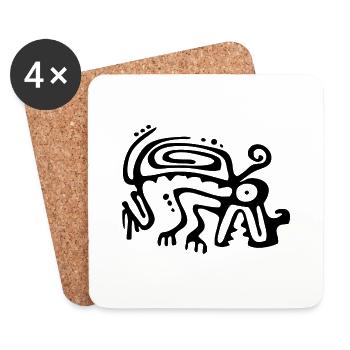 Mythologie Religion Azteken Symbol Geschenk Maya - Untersetzer (4er-Set) - Weiß - Vorne