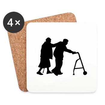 Opa Oma Sanitäter alt alt - Untersetzer (4er-Set) - Weiß - Vorne