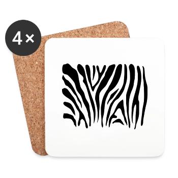 ZEBRA PROTECTION MASK - Coasters (set of 4) - white - Front