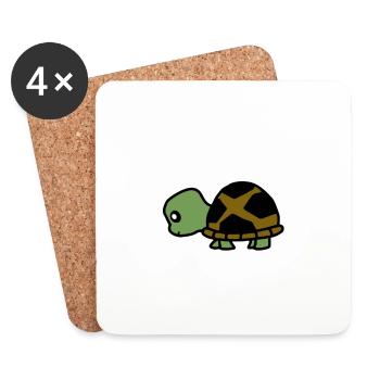Tierschildkröte 4 - Untersetzer (4er-Set) - Weiß - Vorne