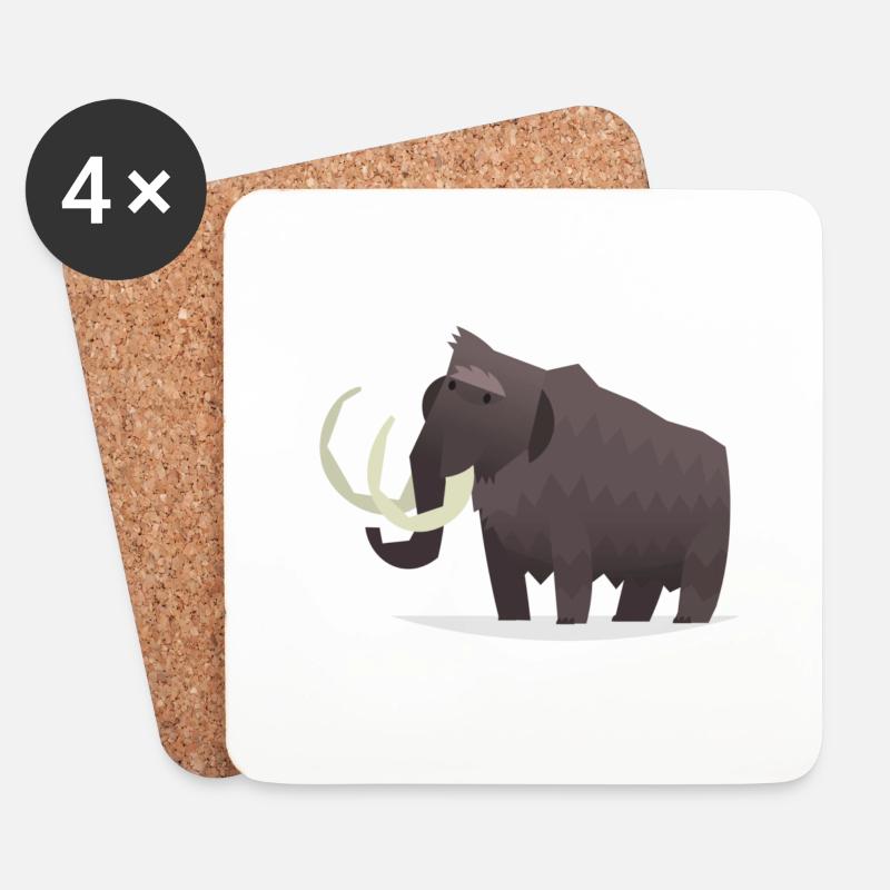 Mammut Design - Untersetzer (4er-Set) - Weiß