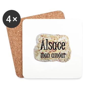 Alsace mon amour - Dessous de verre (lot de 4) - blanc - Devant