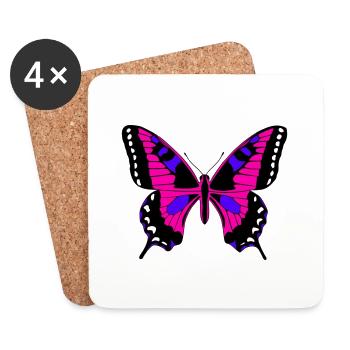 joli papillon - Dessous de verre (lot de 4) - blanc - Devant