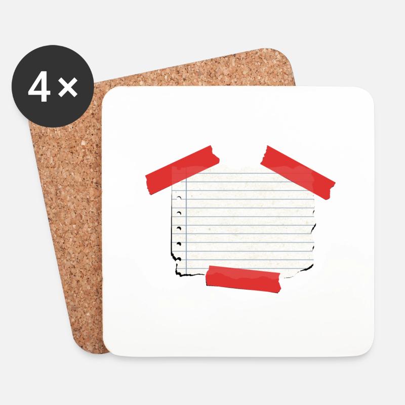 Notizzettel - Untersetzer (4er-Set) - Weiß