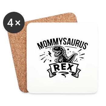 Mommysaurus für dunkle Farben schwarz - Untersetzer (4er-Set) - Weiß - Vorne