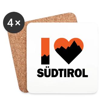 Ich liebe Südtirol Wandern Geschenk - Untersetzer (4er-Set) - Weiß - Vorne