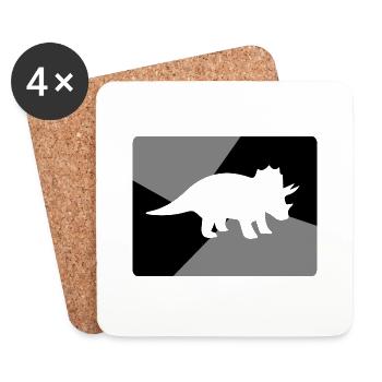 Dinosaur Dino - Coasters (set of 4) - white - Front