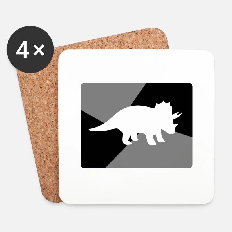 Dinosaurier Dino - Untersetzer (4er-Set) - Weiß