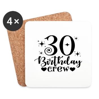30th Birthday Crew - Untersetzer (4er-Set) - Weiß - Vorne