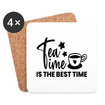 TEA TIME 2png - Dessous de verre (lot de 4) - blanc - Devant