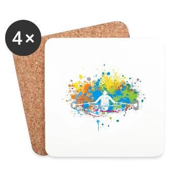 Color-cracked rowing - Coasters (set of 4) - white - Front