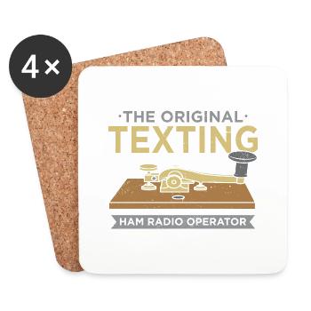 HAM RADIO: Original Texting - Coasters (set of 4) - white - Front