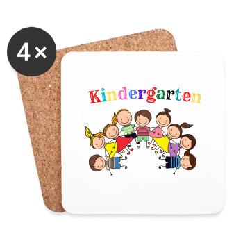 Kindergarten Kind Kita Kindergartenkind Geschenk - Untersetzer (4er-Set) - Weiß - Vorne