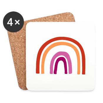 Lesbian Rainbow LGBT - Coasters (set of 4) - white - Front