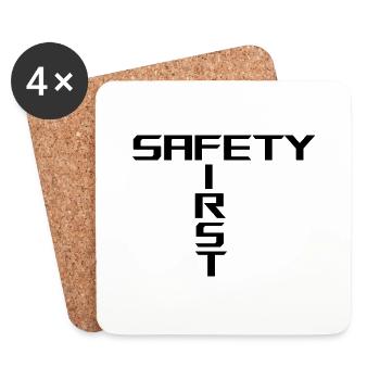 Safety First | Black - Coasters (set of 4) - white - Front