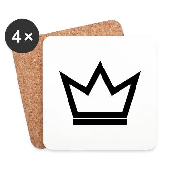 Crown Princess King Queen symbol vector - Coasters (set of 4) - white - Front