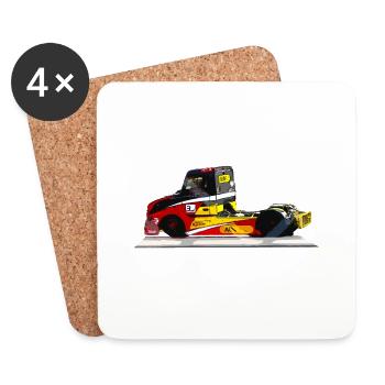 camion de course - Dessous de verre (lot de 4) - blanc - Devant