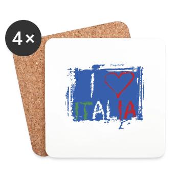 Italia - Dessous de verre (lot de 4) - blanc - Devant