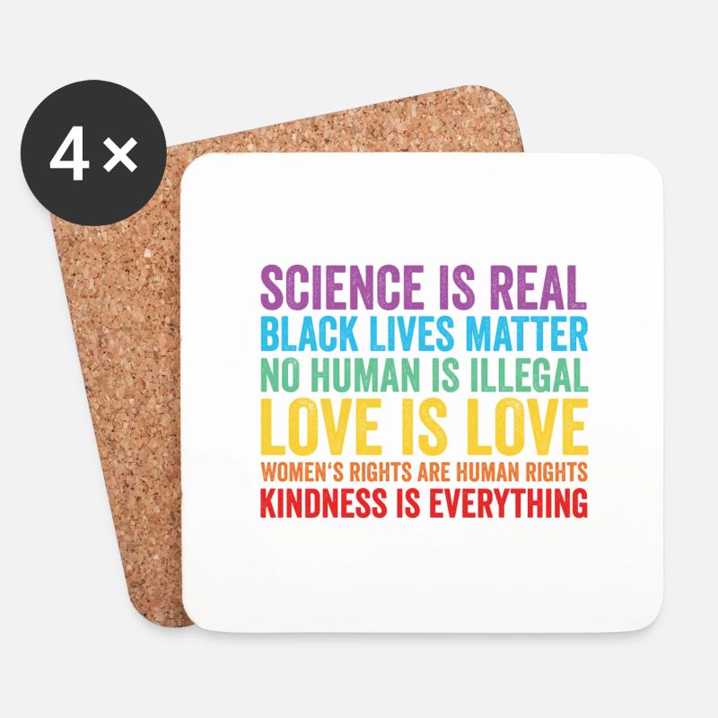 Science is Real Black Lives Matter - Untersetzer (4er-Set) - Weiß