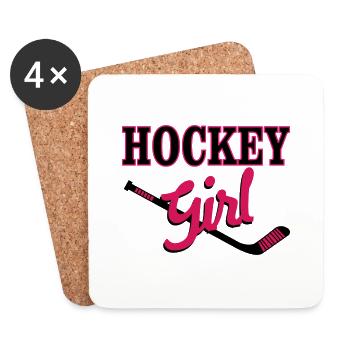Hockey Girl hockey hockey joueur de hockey sports - Dessous de verre (lot de 4) - blanc - Devant