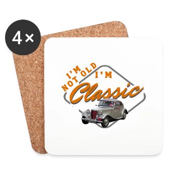I'm Not Old I'm Classic Funny Car Graphic - Mens - Coasters (set of 4) - white - Front