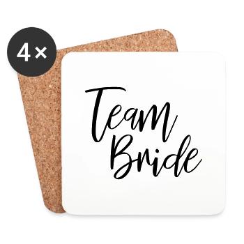 Team Bride, Junggesellinnenabschied JGA - Untersetzer (4er-Set) - Weiß - Vorne