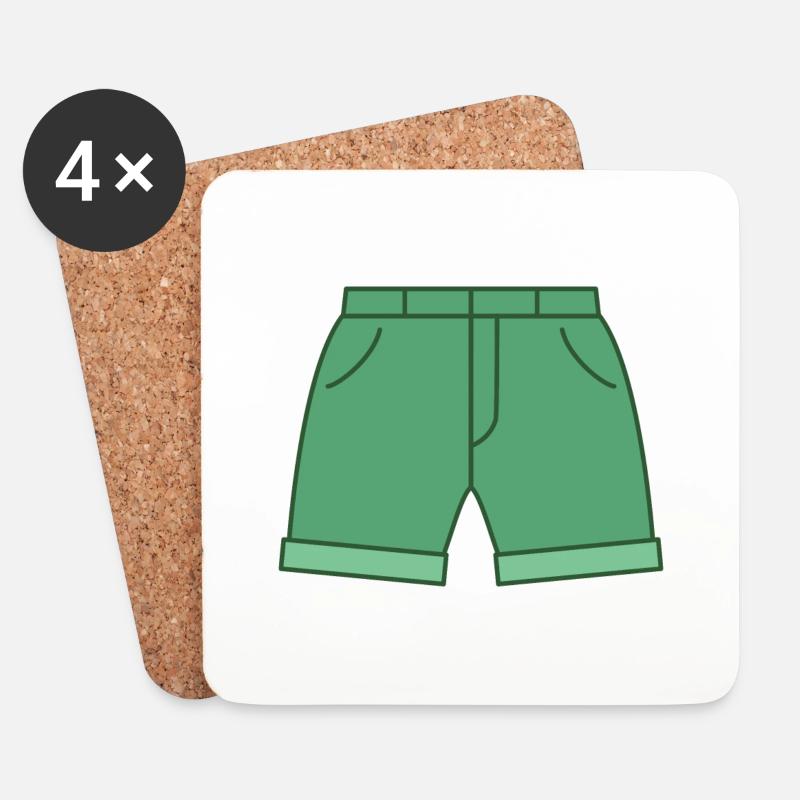 Kurze Hose - Untersetzer (4er-Set) - Weiß