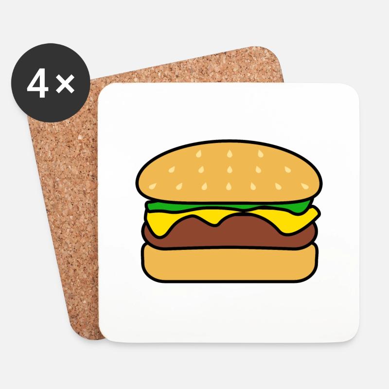 Burger - Untersetzer (4er-Set) - Weiß