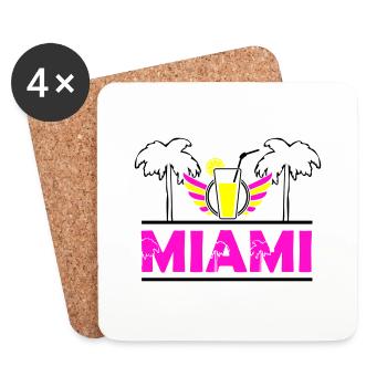miami - Dessous de verre (lot de 4) - blanc - Devant