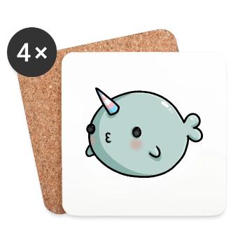 Sweet Narwhal Trans Transgender Flag LGBTQ - Coasters (set of 4) - white - Front