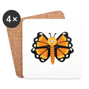 Schmetterling - Untersetzer (4er-Set) - Weiß - Vorne