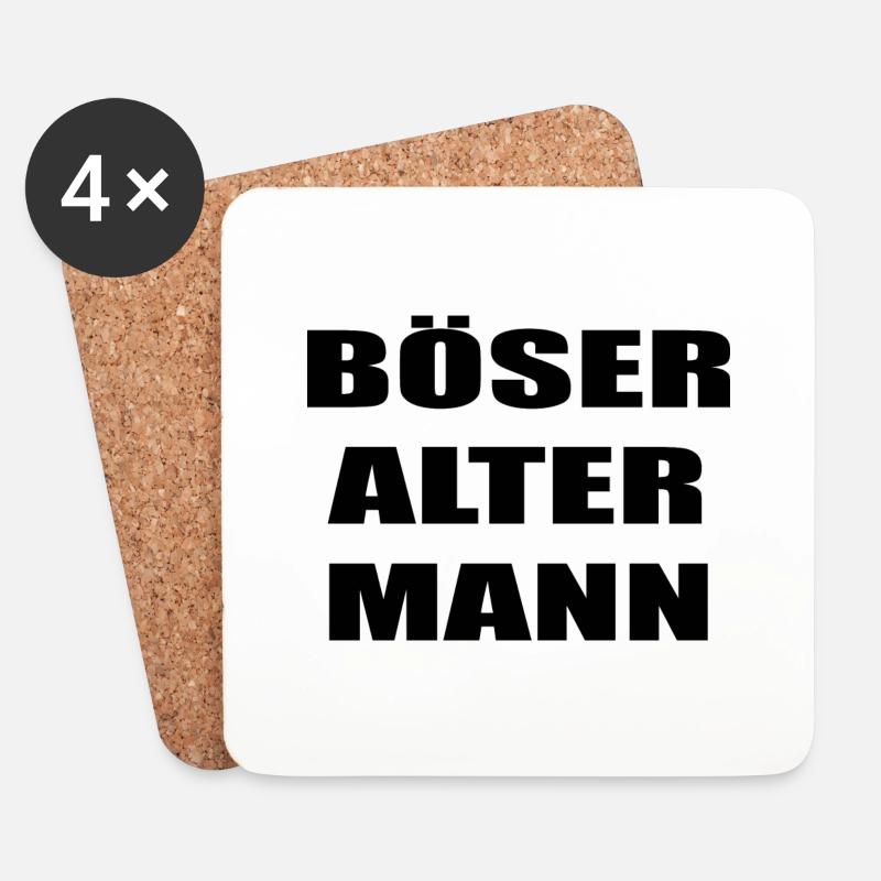 Böser Alter Mann - Untersetzer (4er-Set) - Weiß