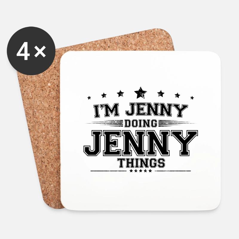 Ich bin Jenny, die Jenny Dinge macht - Untersetzer (4er-Set) - Weiß
