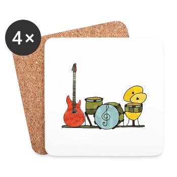 Instruments de musique - Dessous de verre (lot de 4) - blanc - Devant