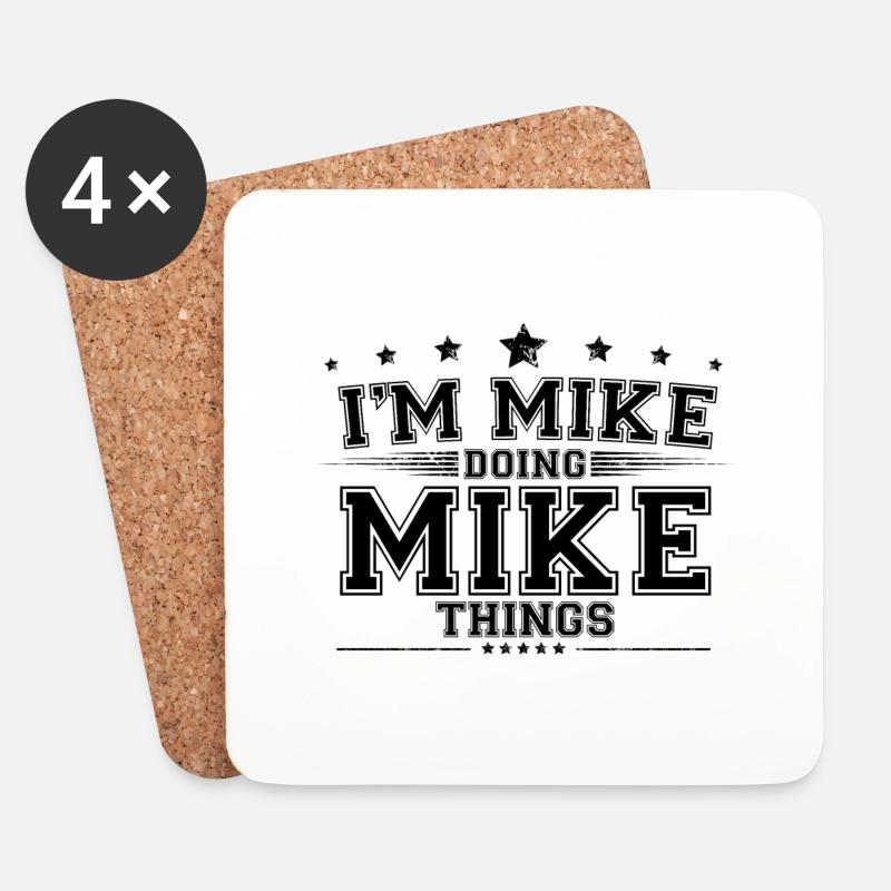 Ich bin Mike, der Mike Dinge macht - Untersetzer (4er-Set) - Weiß