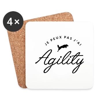 je peux pas j'ai agility - Dessous de verre (lot de 4) - blanc - Devant