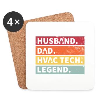Husband Dad Legend Funny Gift - Coasters (set of 4) - white - Front