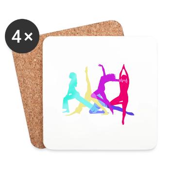 tournoi, yoga, sports, exercices, danse, gymnastique - Dessous de verre (lot de 4) - blanc - Devant