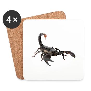 Skorpion - Untersetzer (4er-Set) - Weiß - Vorne