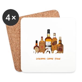 Malt Whiskey T-Shirt I Dreams Come True - Coasters (set of 4) - white - Front