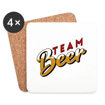 équipe de bière ivre collègues de travail boire le soir - Dessous de verre (lot de 4) - blanc - Devant