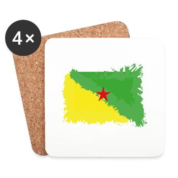 Flag of Guyana - Coasters (set of 4) - white - Front
