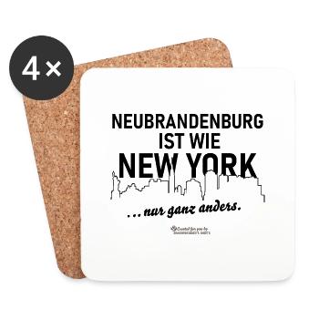Neubrandenburg ist wie New York - Untersetzer (4er-Set) - Weiß - Vorne
