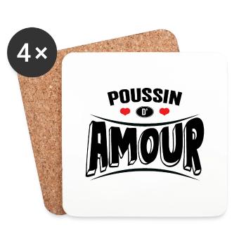 Poussin d'amour - Dessous de verre (lot de 4) - blanc - Devant