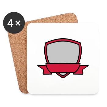 Shield Banner Empty - Coasters (set of 4) - white - Front