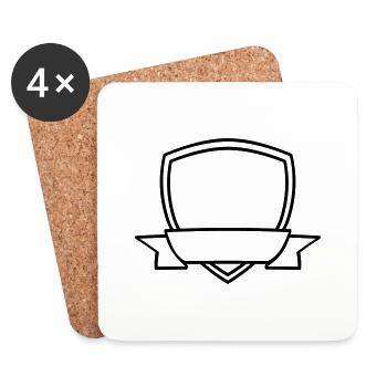 Banner Shield Empty - Coasters (set of 4) - white - Front