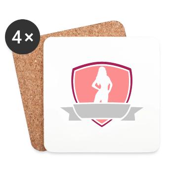 Banner Coat of Arms Girl - Coasters (set of 4) - white - Front