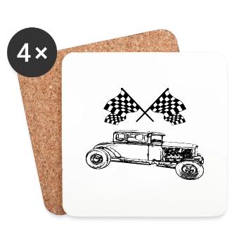 Auto - Untersetzer (4er-Set) - Weiß - Vorne