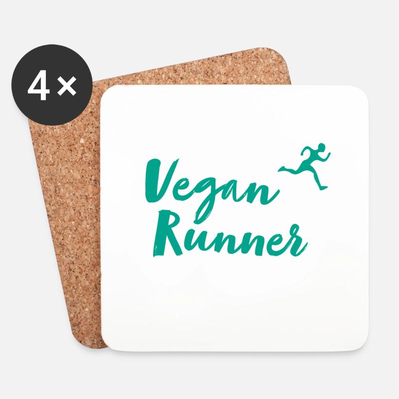 Vegan Runner - Untersetzer (4er-Set) - Weiß